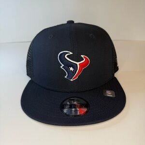 Houston Texans New Era Youth 9FIFTY Trucker Snapback Hat Navy NFL Team Mesh Cap